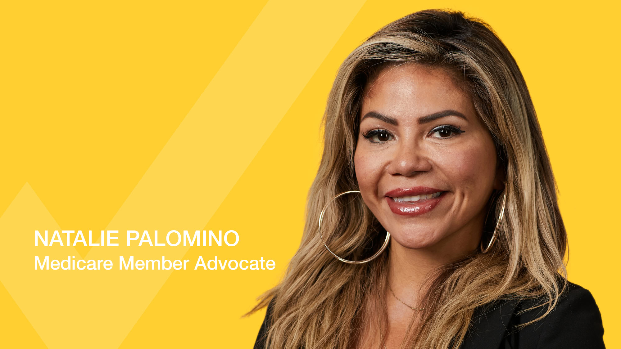 Portrait of a MetroPlusHealth Medicare Advocate on yellow